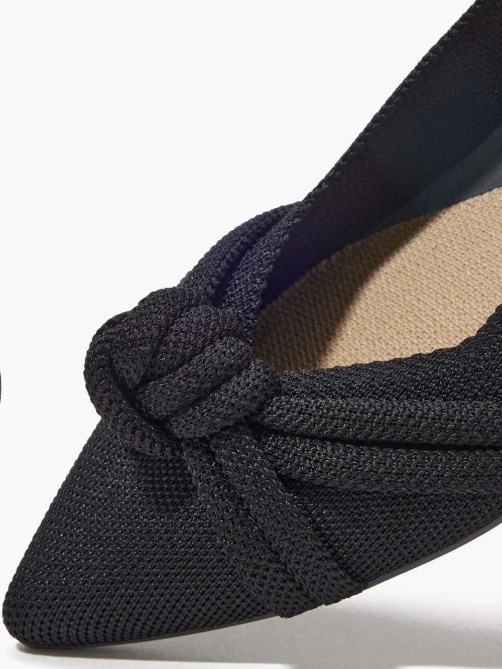 5.5 Rothy's Black Pointed Knot Ballet Flats